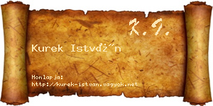 Kurek István névjegykártya